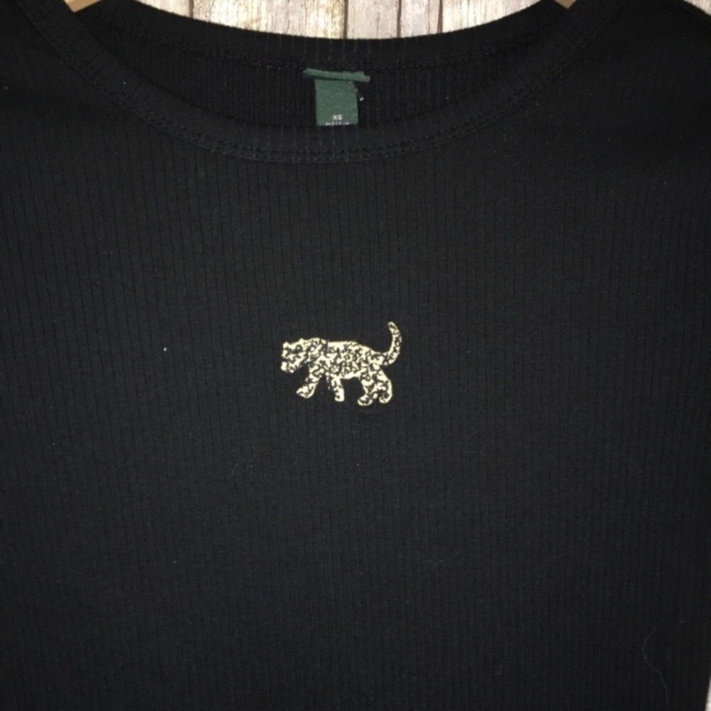 NWT Wild Fable Black Leopard Fitted Dress - Picture 2 of 5